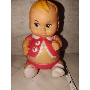 Vintage 1967 Uneeda PlumPees Doll Squeak Toy  Red USED FAIR CONDITION SEE PICS